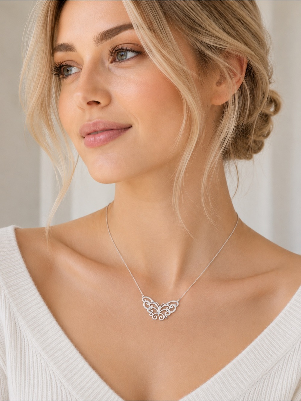 NEW Tiffany & Co. Enchant Filigree Butterfly Necklace Sterling Silver Gift Box - Picture 8 of 8